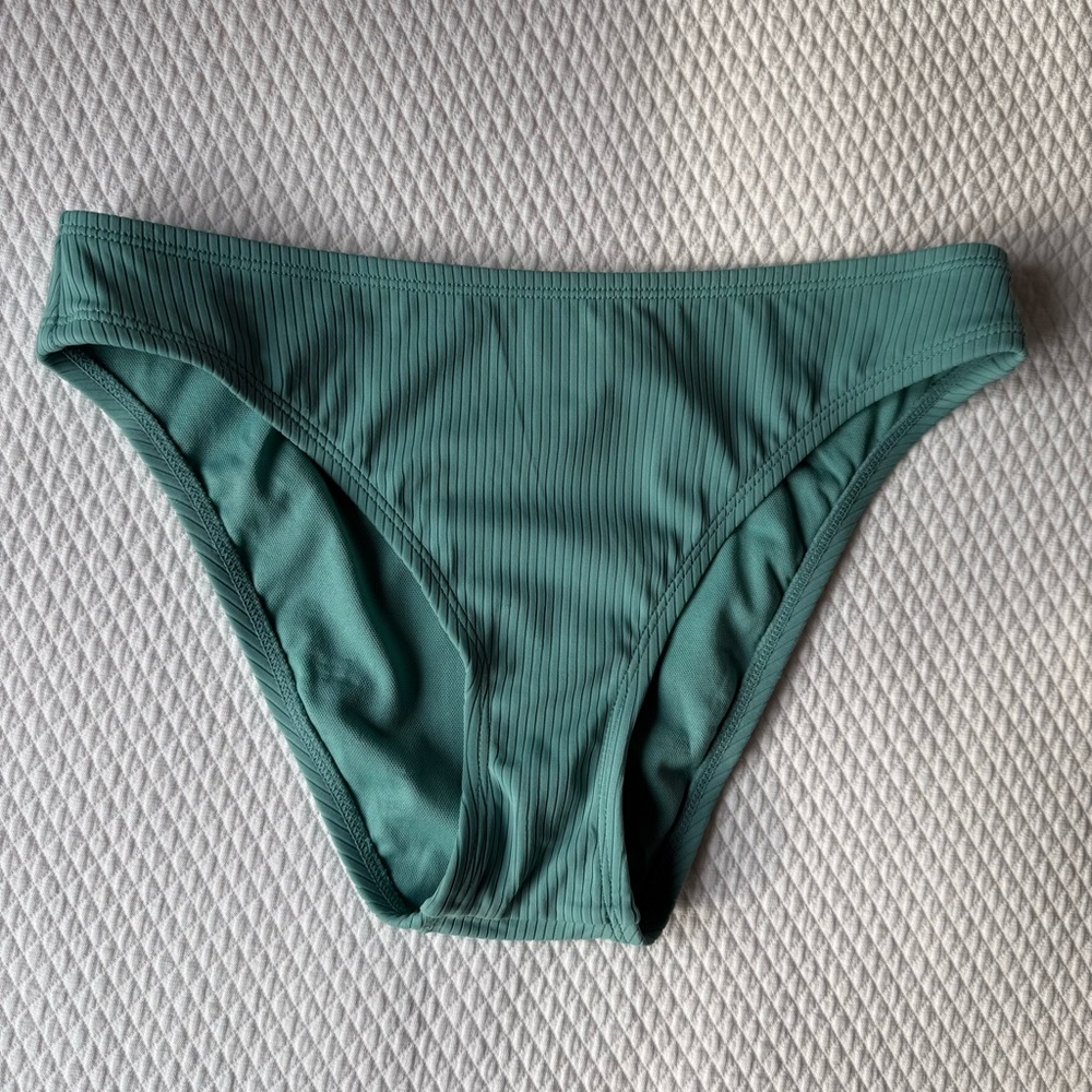 Shade & Shore Light Teal Ribbed Bikini Bottoms Size Small